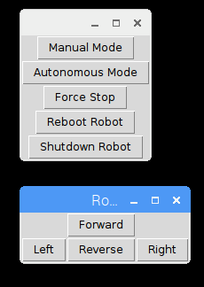 Available commands for the robot